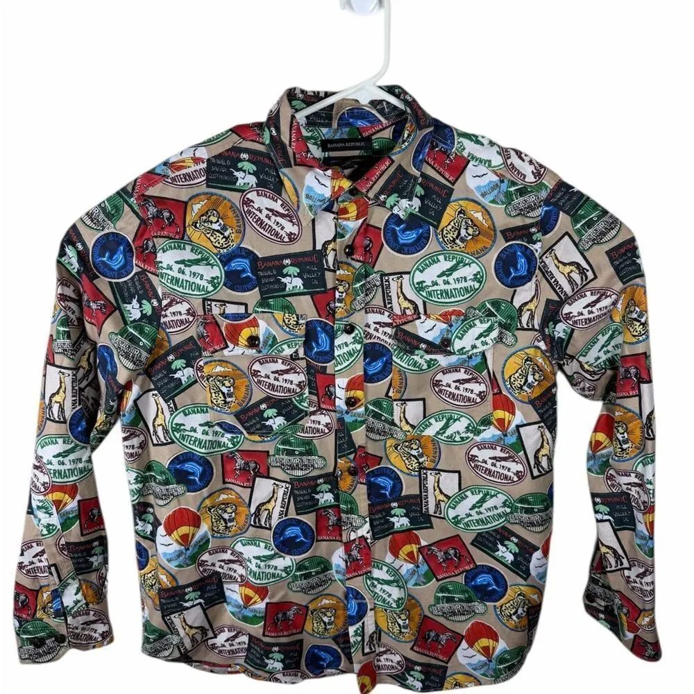 Banana Republic Multicolor Patterned Button Down Shirt